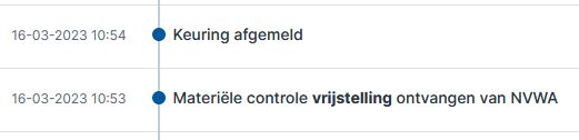 Tijdlijn in Veterinair Inspectie Proces