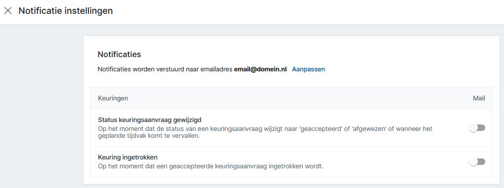 E-mailnotificaties in Veterinair Inspectie Proces