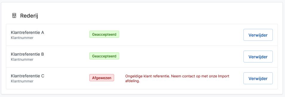 KLantcode afgewezen binnen de Vertrouwensketen