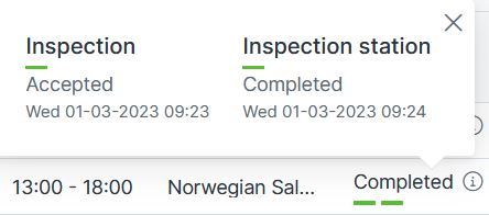 status afgemeld in Veterinary Inspection Process