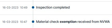 Timeline in Veterinary Inspection Process