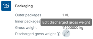 Adjusting previously entered actual discharged weight of a bulk B/L in the Discharge Information service.