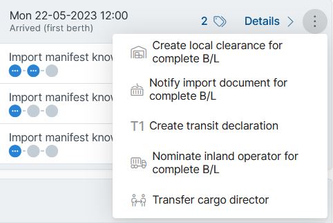 Vervoerder nomineren in Cargo Controller