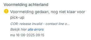 Terminal status in Cargo Controller