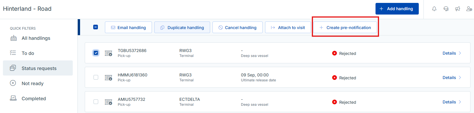 Upgrading to pre-notification