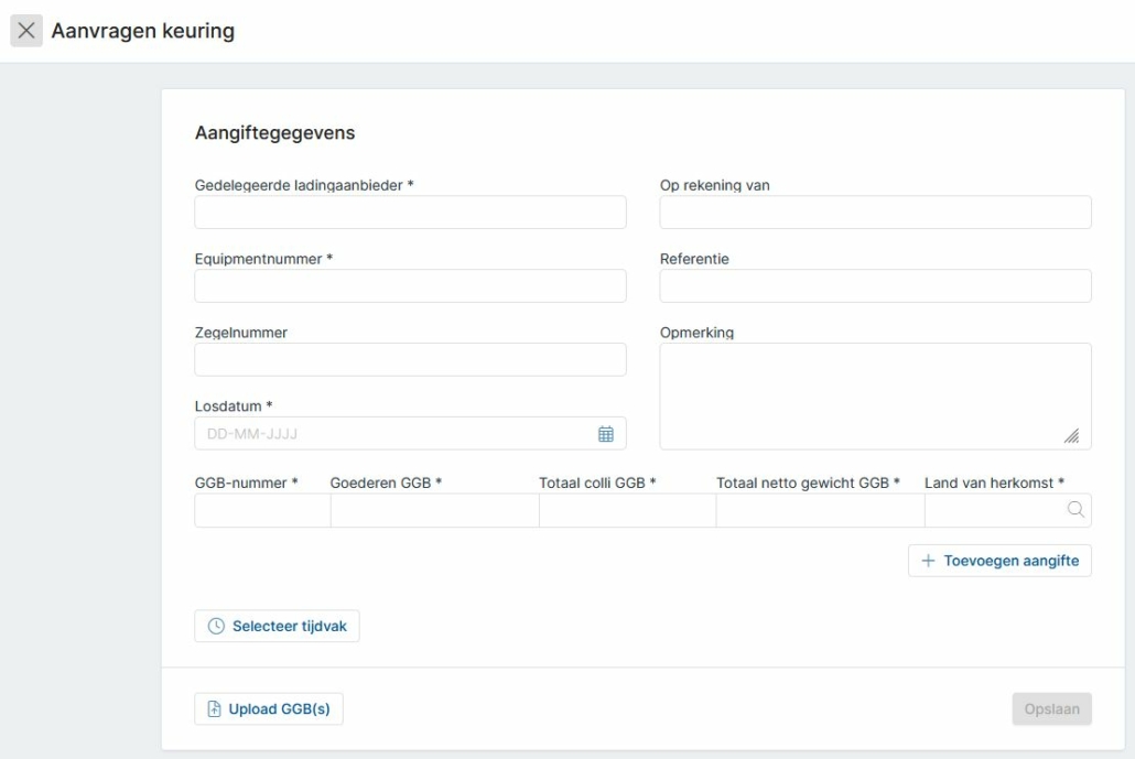 Aanvragen keuring in Veterinair Inspectie Proces