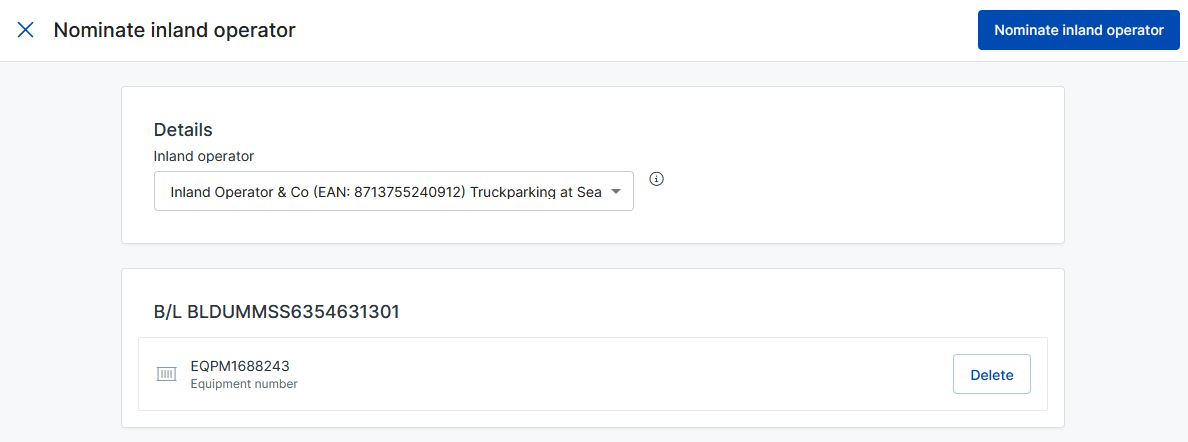 Nomineren vervoerder in Cargo Release Manager