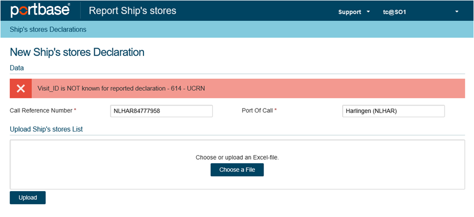 Meldung 'Rejected' erneut einreichen in Notification Ship's Stores