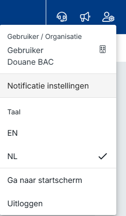 Benutzermenü in Inspection Portal für E-Mail-Einstellungen