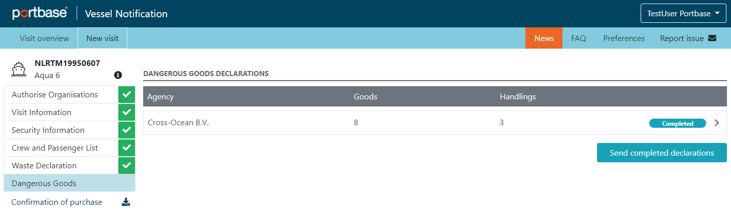 Notification in Notification Dangerous Goods
