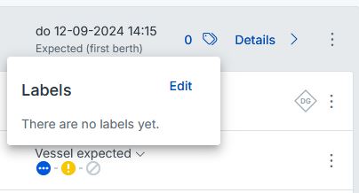 Label icoon in Cargo Controller