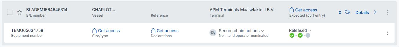Being assigned to a b/l in Cargo Controller