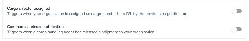 The two email notifications available in Cargo Release Manager,