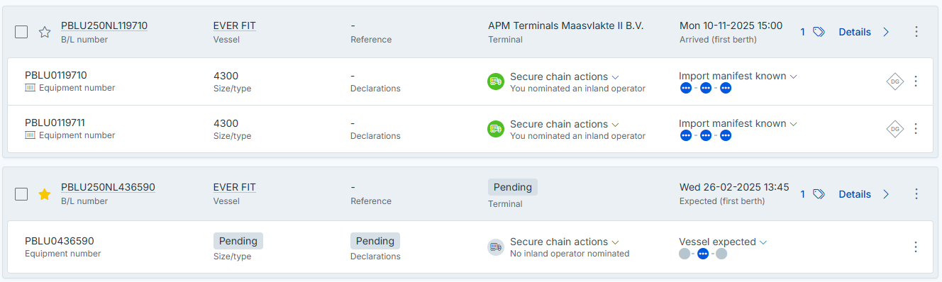 Status 'get access' in Cargo Controller