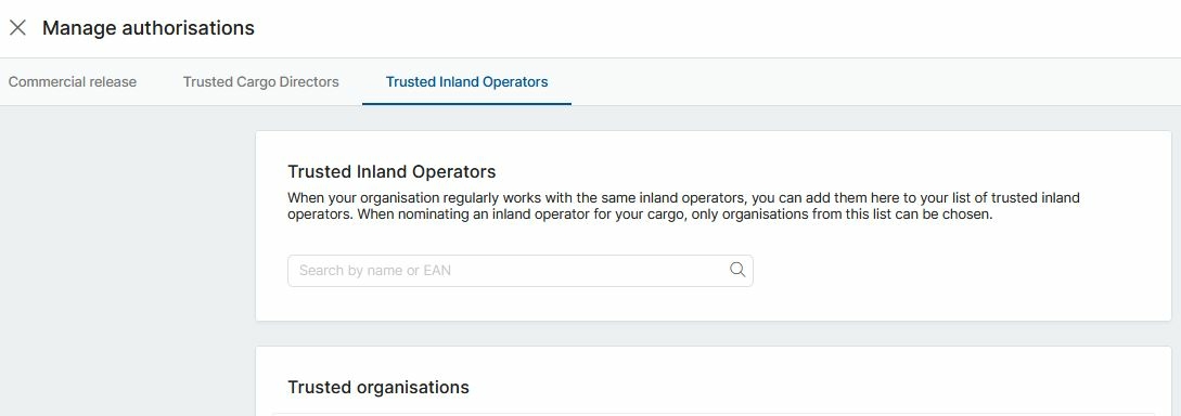 Manage trusted inland operators in the Secure Chain