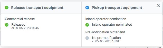 Container status screen shows limited information in Cargo Release Manager