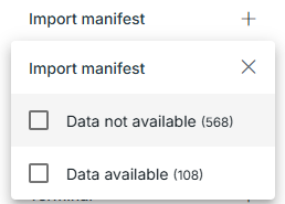 Filter options import manifest in Cargo Controller