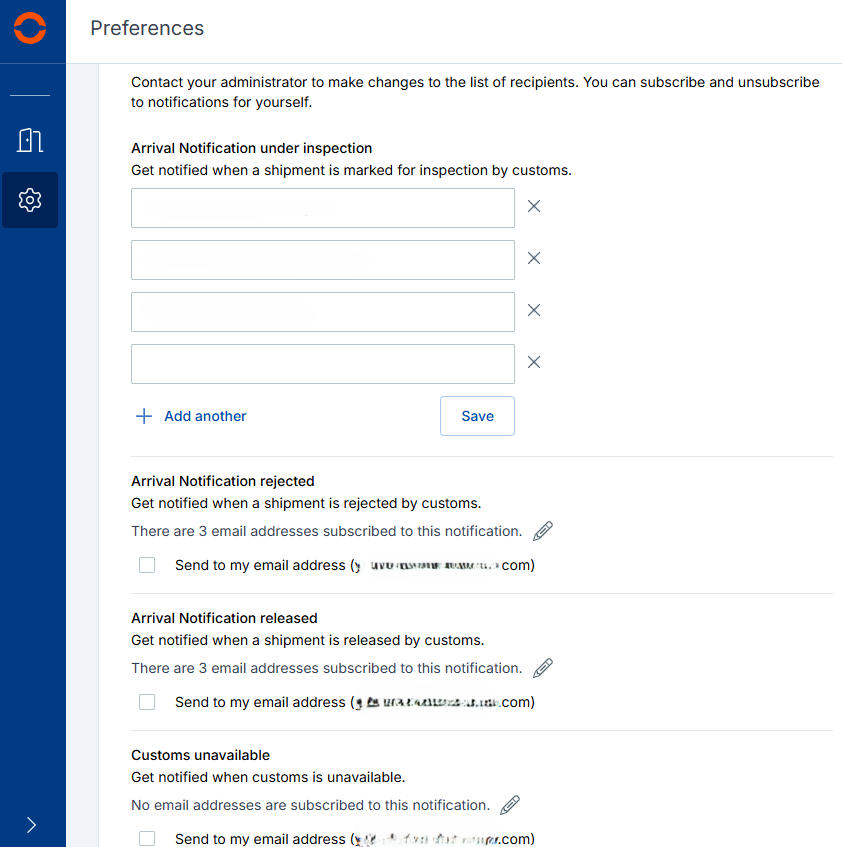Notificatie instellingen Arrival Notification Export en Cargo Declaration Export.png